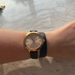 Michael Kor Leather Wrap Watch